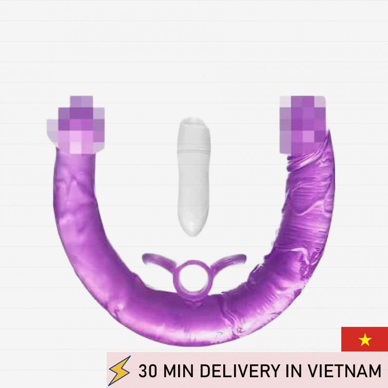 Double dildo vibrating 35cm dual stimulation fun 