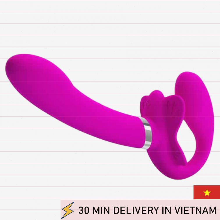Vibrating Strap On Dildo Couple Pleasure Toy 