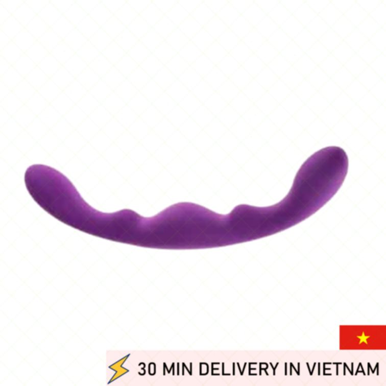 Strapless strap on flexible purple dual stimulation 
