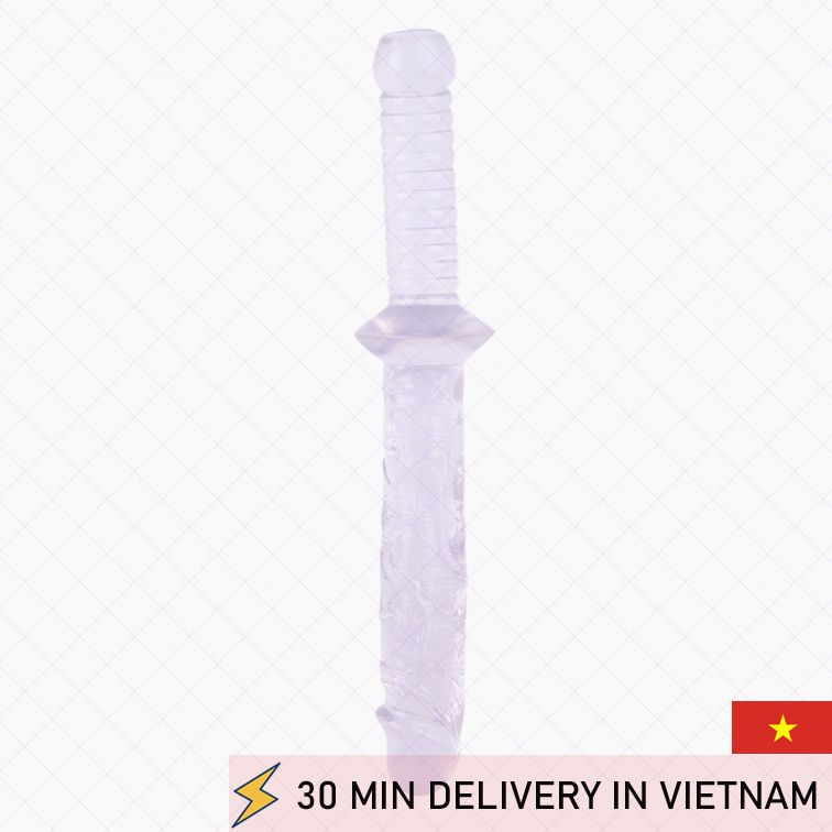 Transparent Dildo 12 Inch Handle Grip Real Feel 
