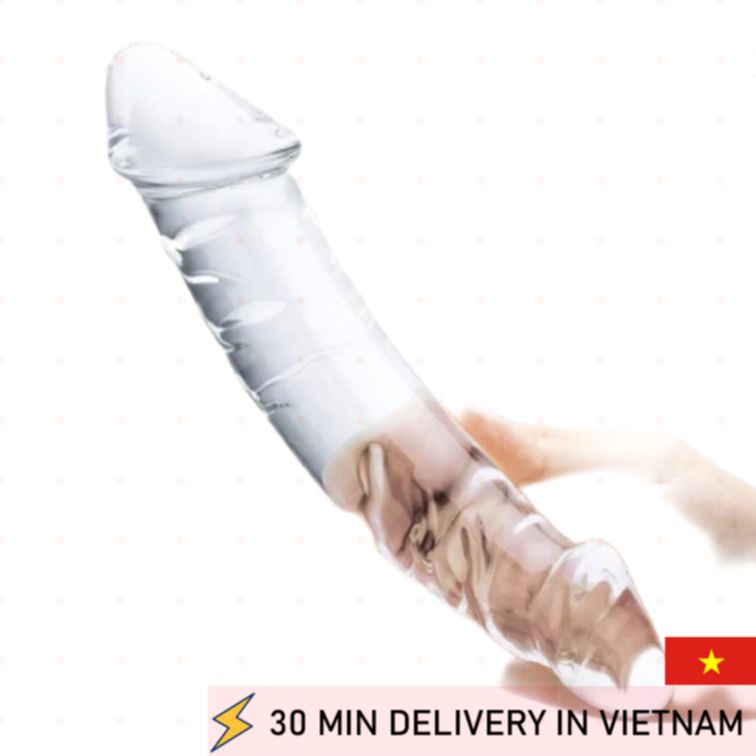 Glass Double Dildo Textured Premium Play 