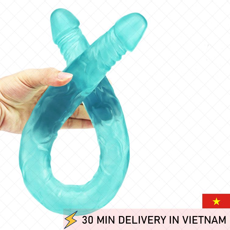 Double Ended Dildo 22 Inch Green Flexible PVC 