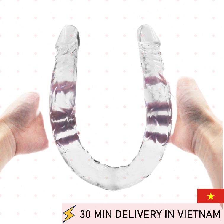 Double Ended Jelly Dildo Flexible Long Pleasure 