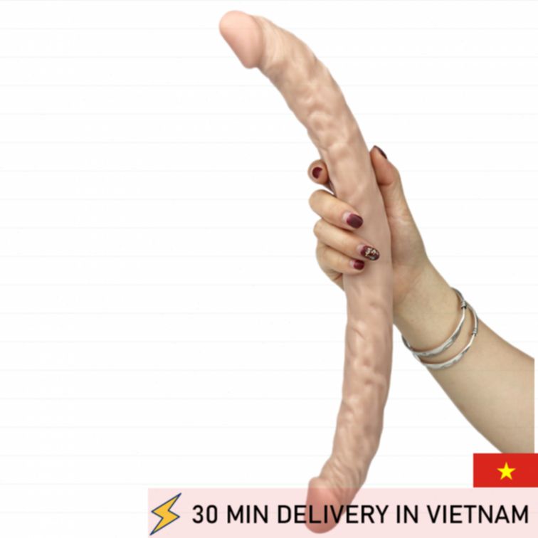 Double Ended Dildo 16 Inch Realistic White Toy 