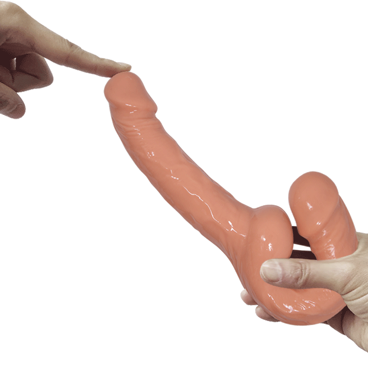 Strapless Double Dildo Realistic Lesbian Pleasure Toy 