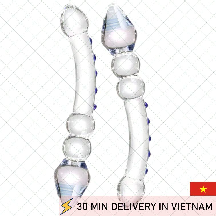Glass Double Ended Dildo Smooth Prostate Stim 