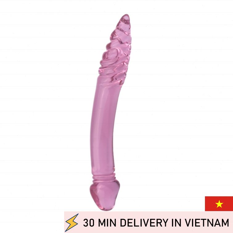 Glass Dildo 9 Inch Spiral Deep Stimulation 