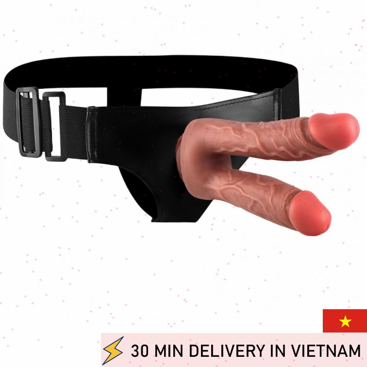 Flesh Double Strap On Realistic Dual Penetration 