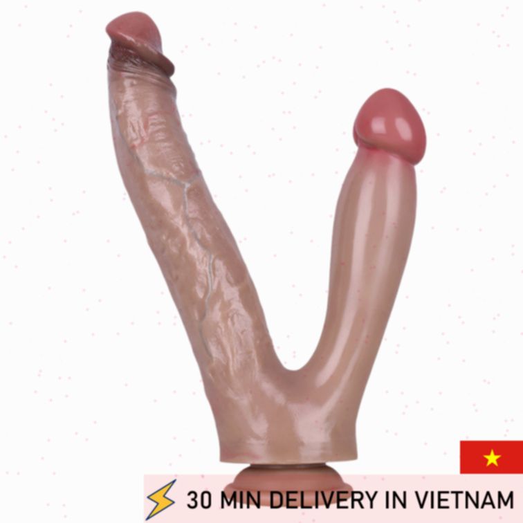 Double Penetration Dildo Realistic Dual Shaft 