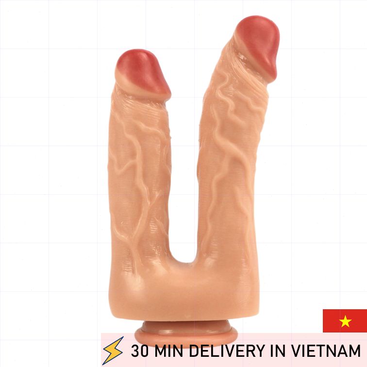 Double Penetration Dildo Soft Realistic Dual Toy 