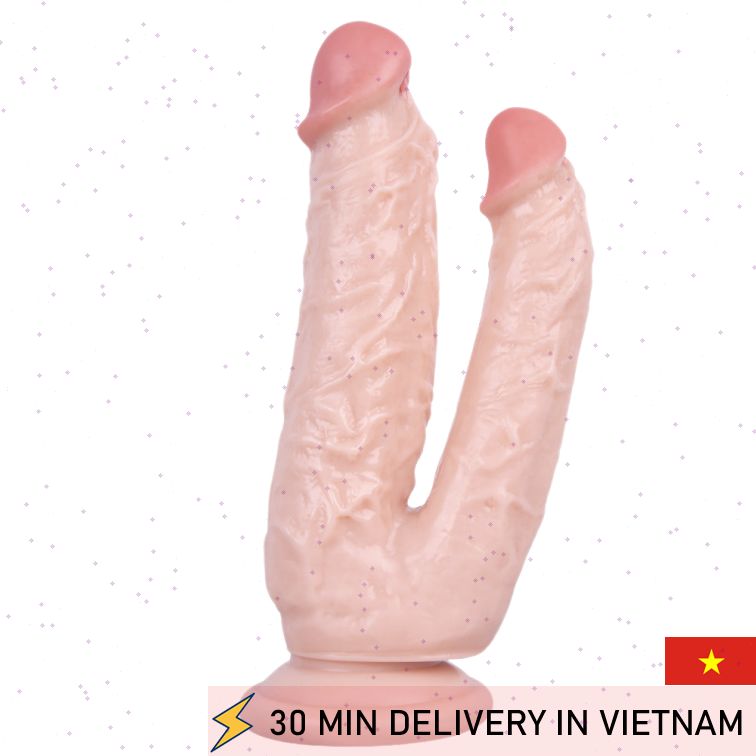 Double Penetration Dildo 8in Soft Silicone Intense 