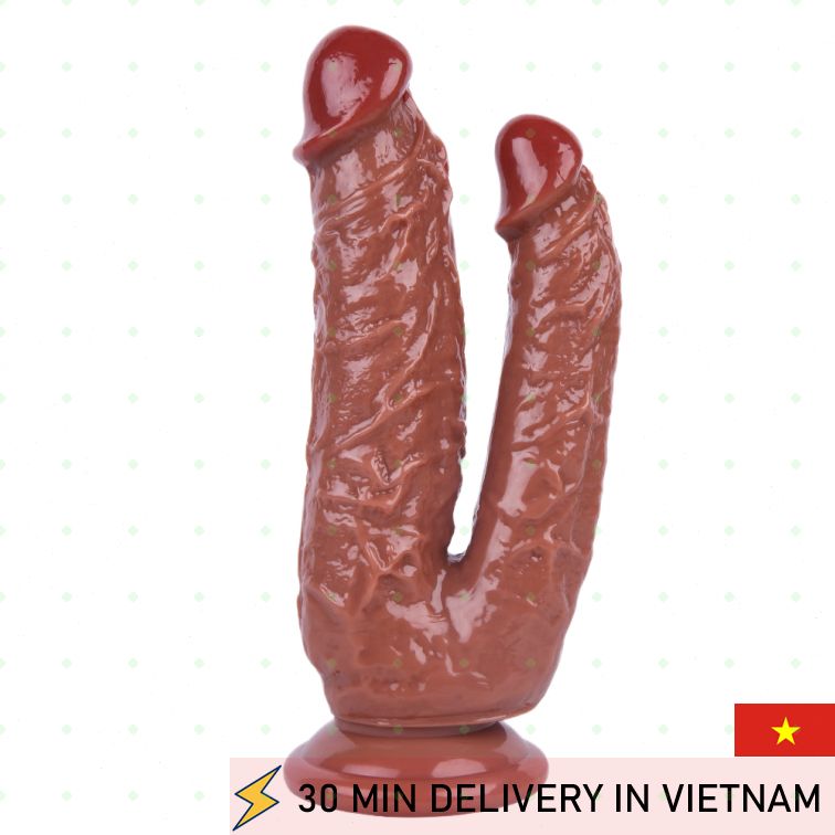 Double Dildo Realistic Texture Dual Entry 