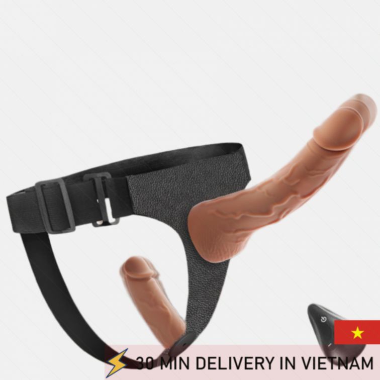 Wearable Double Dildo Vibrating Couples Fun Gear 