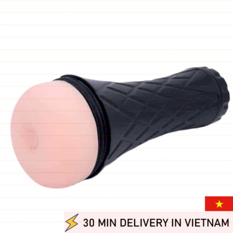 Passion Cup Anal Masturbator Black Realistic Feel 