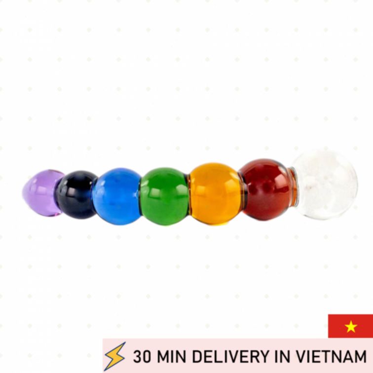 Crystal Rainbow Bubble Dildo Artistic Smooth Toy 