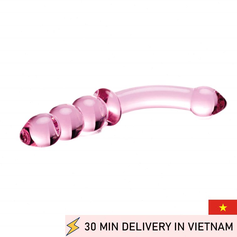 Curved Pink Glass G Spot Dildo Intense Pleasure 