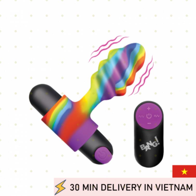 Rainbow Vibrating Butt Plug Colorful Fun 