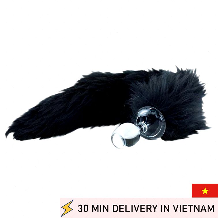 Tail Plug Black Fur Luxury Sensual Play 
