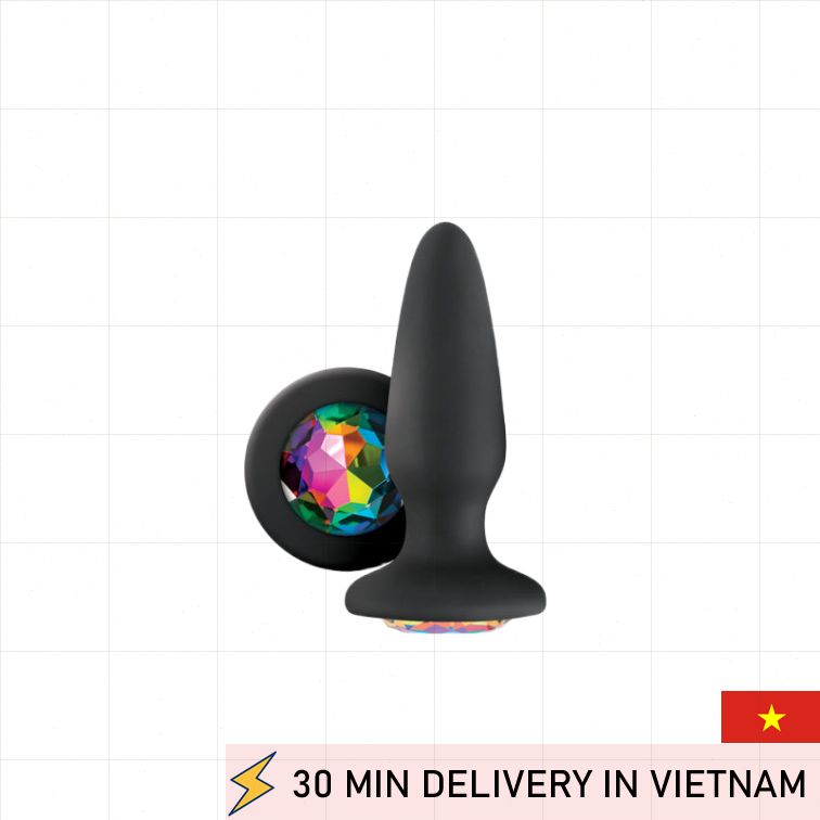 Rainbow Gem Butt Plug Sparkling Silicone Pleasure 