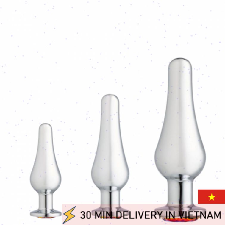 Silver Chrome Anal Plug Luxury Shine Finish 