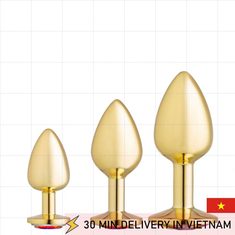 Gold Gem Anal Plug Luxury Metal Smooth Finish 