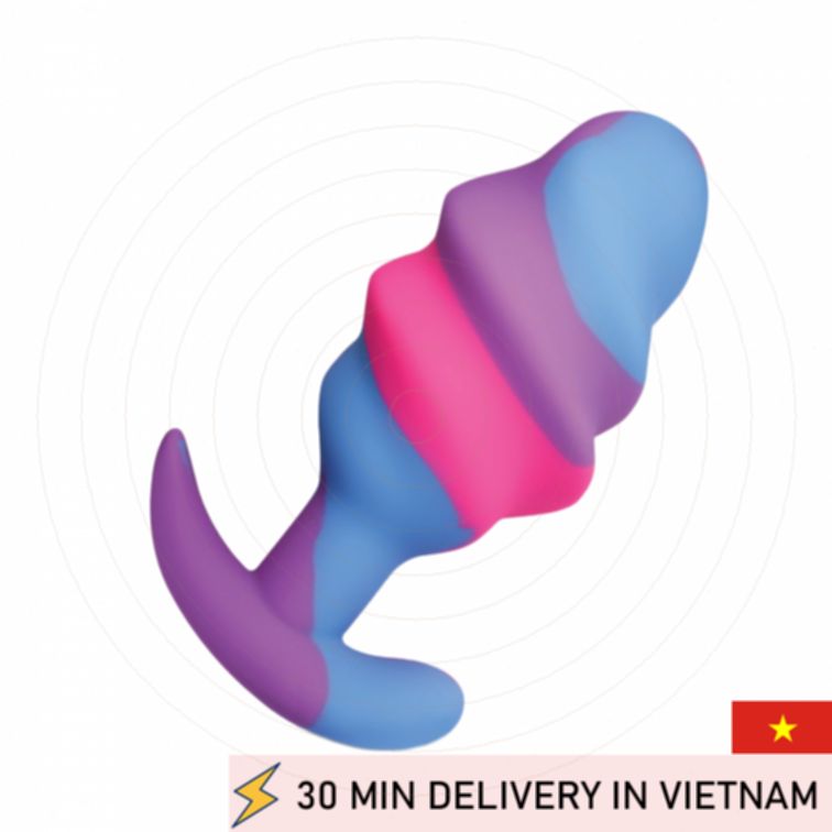 Unicorn Swirl Butt Plug Colorful Fantasy Toy 