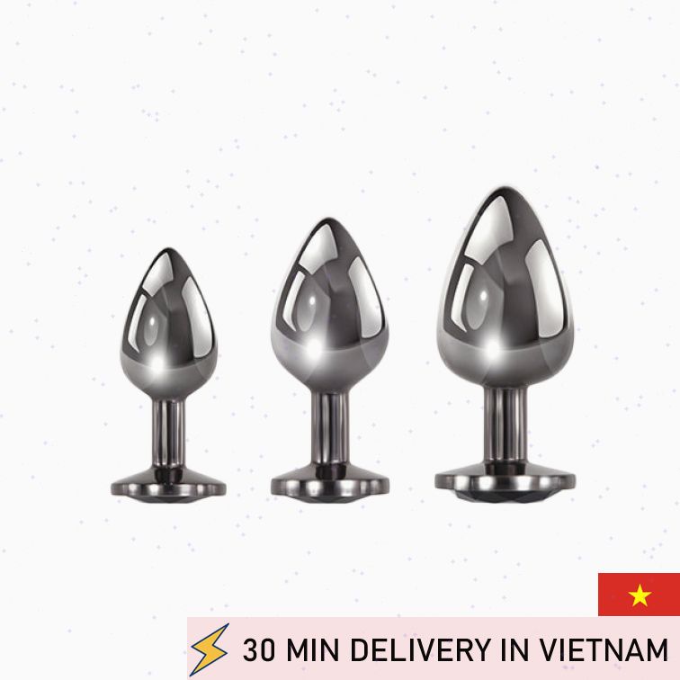 Metal Butt Plug Set Black Gem Luxury Collection 