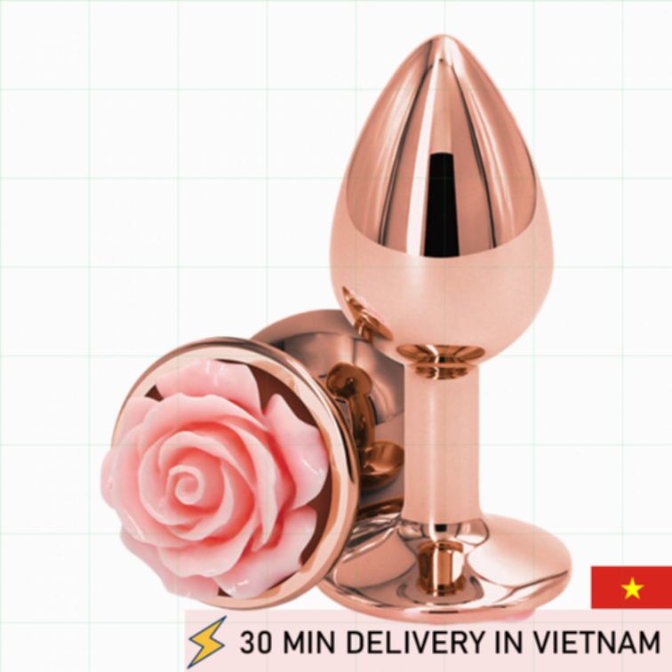 Rose Metal Plug Chrome Finish Elegant Sensual Toy 