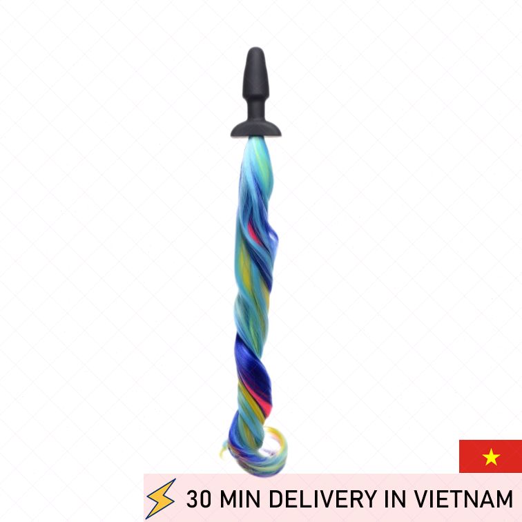 Rainbow Pony Tail Plug Fun Fantasy Play 