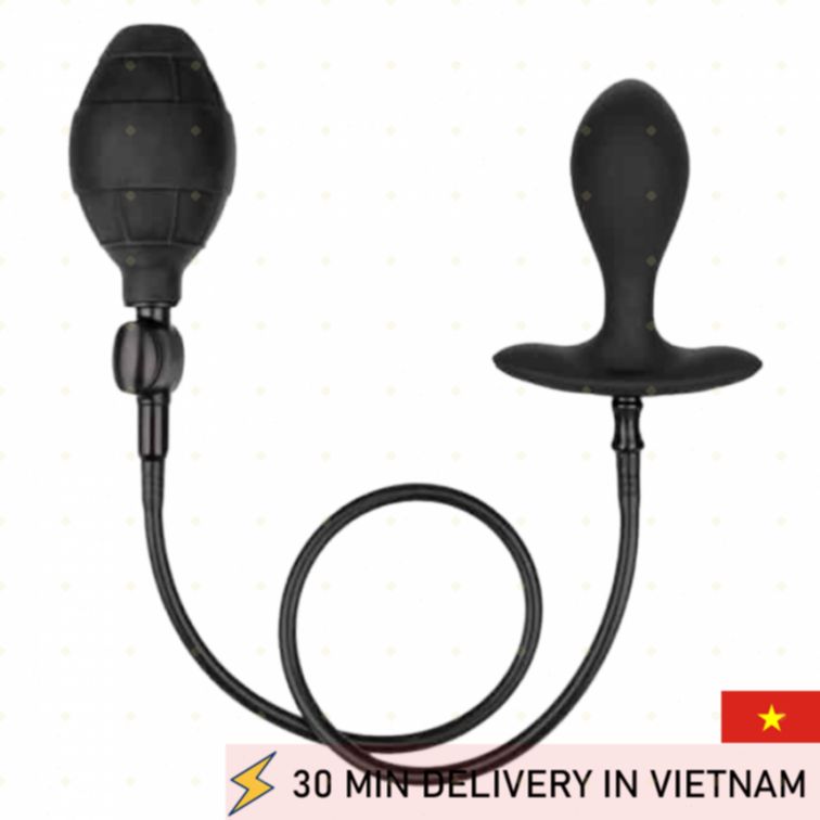 Weighted Inflatable Anal Plug Black Heavy Duty 