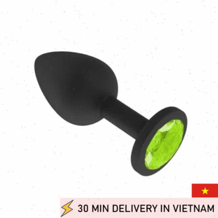 Jaga Silicone Anal Plug Black Crystal Elegant Design 