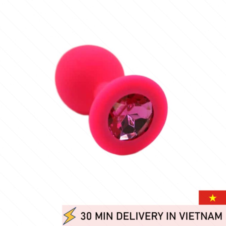 Silicone Butt Plug Pink Crystal Elegant Anal Play 