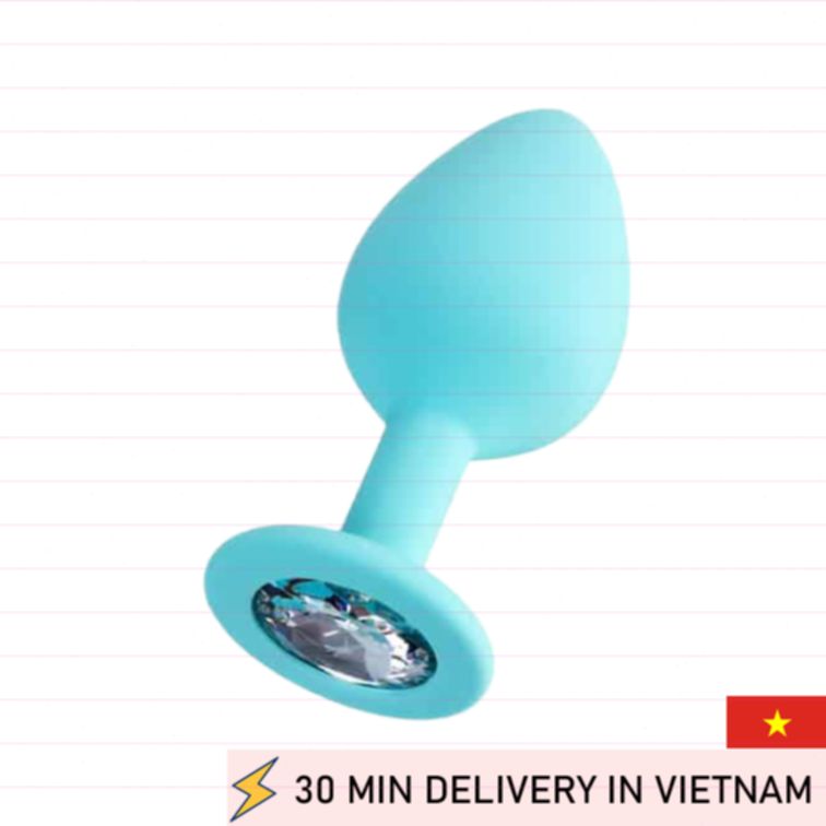 Crystal anal plug turquoise luxury sparkle 