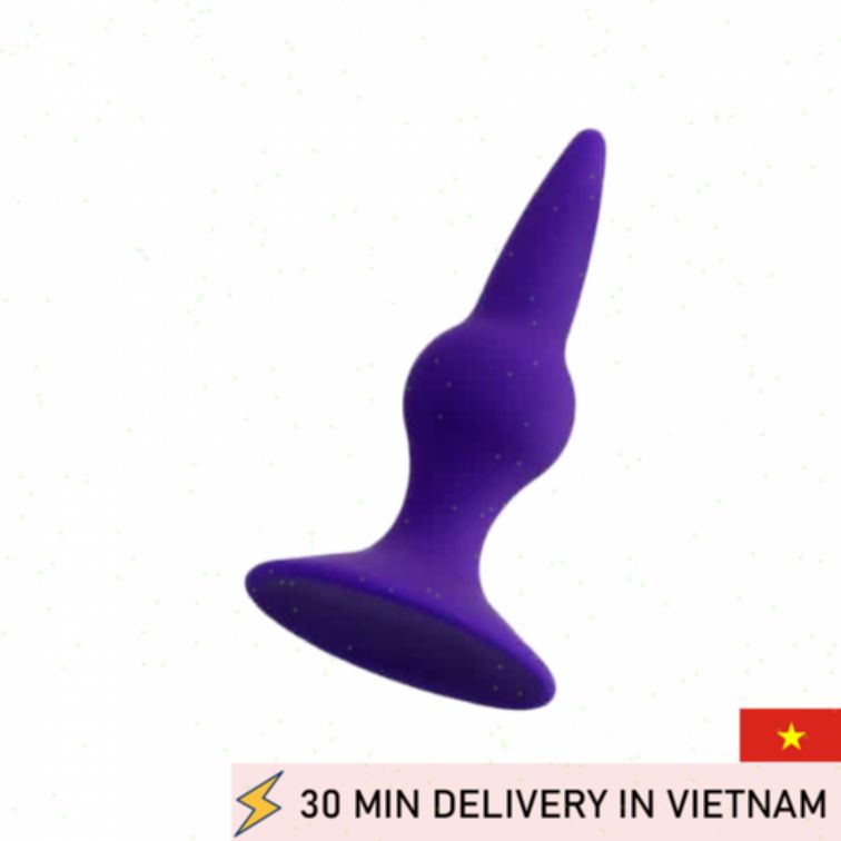 Silicone Anal Plug Purple Grip Comfort Toy 
