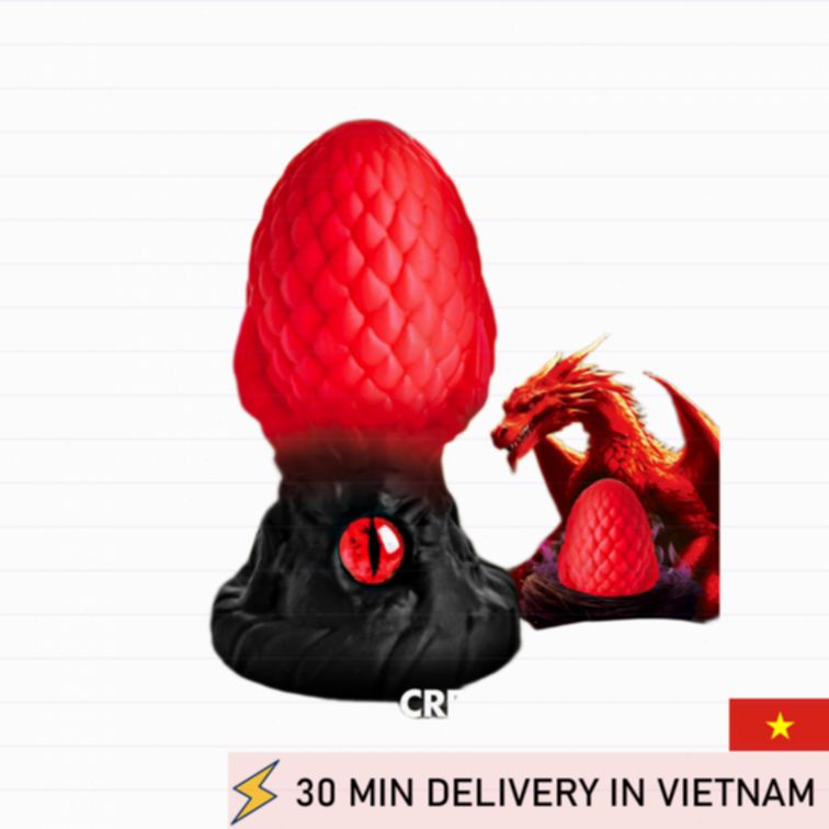 Dragon Eye Butt Plug Red Silicone Fantasy Anal 