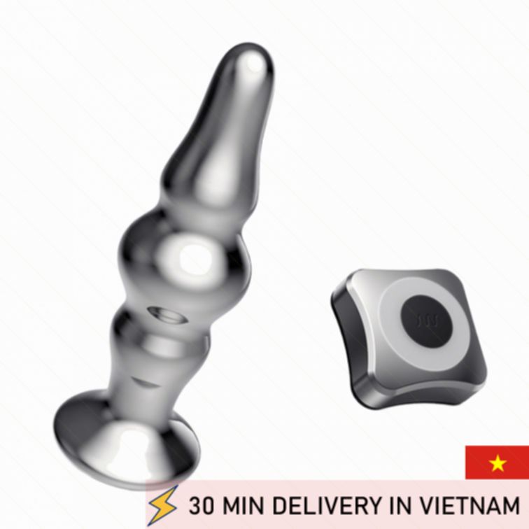 Metal anal plug vibrator beaded intense sensation 