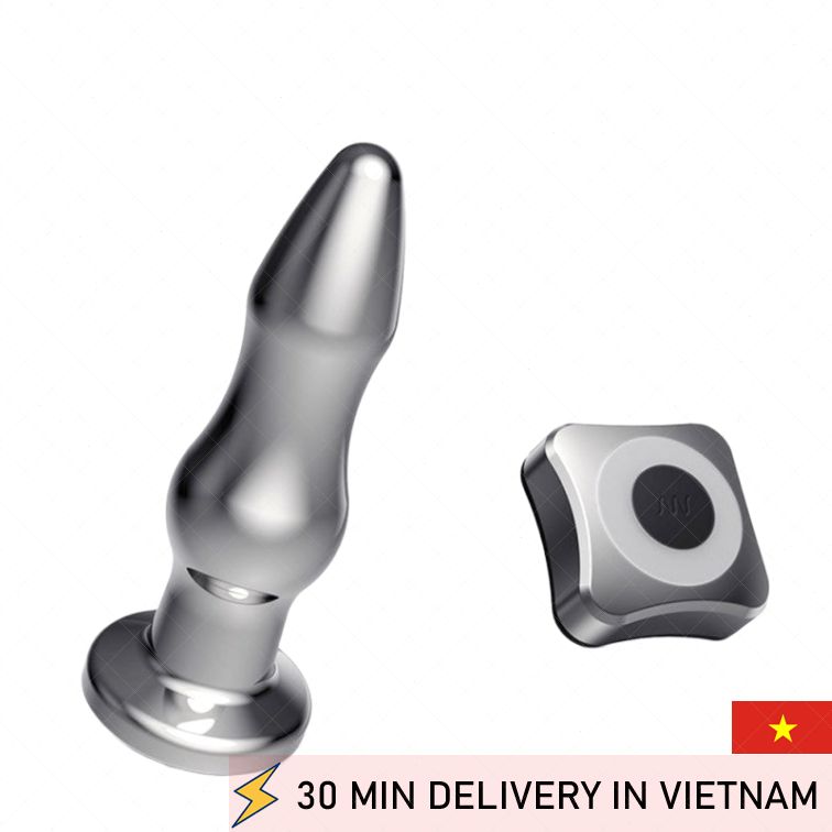 Metal Anal Plug Remote Magnetic Recharge Intense 