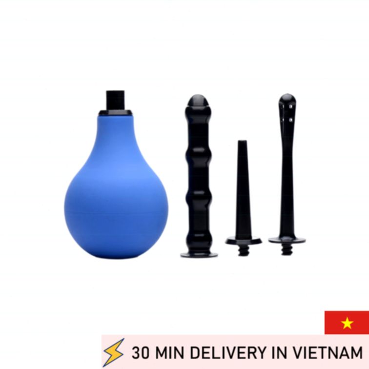 Premium Anal Douche Set One Way Valve Clean 