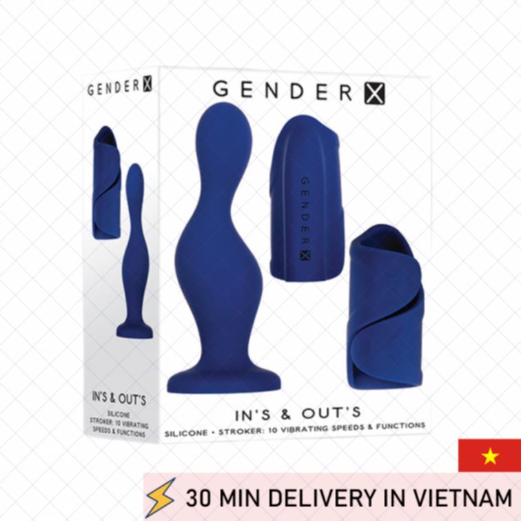 Dual pleasure combo Gender X dildo stroker set 