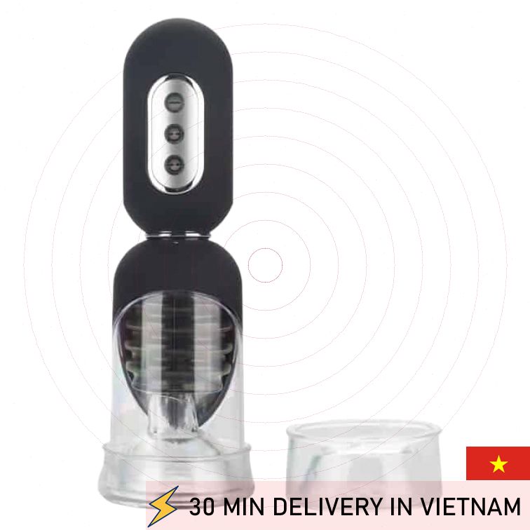 Auto Vacuum Pump Vibrating Male Enhancer Black 