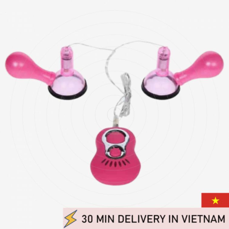 Nipple Pump Vibrating Pink Breast Tease Intense Feel 