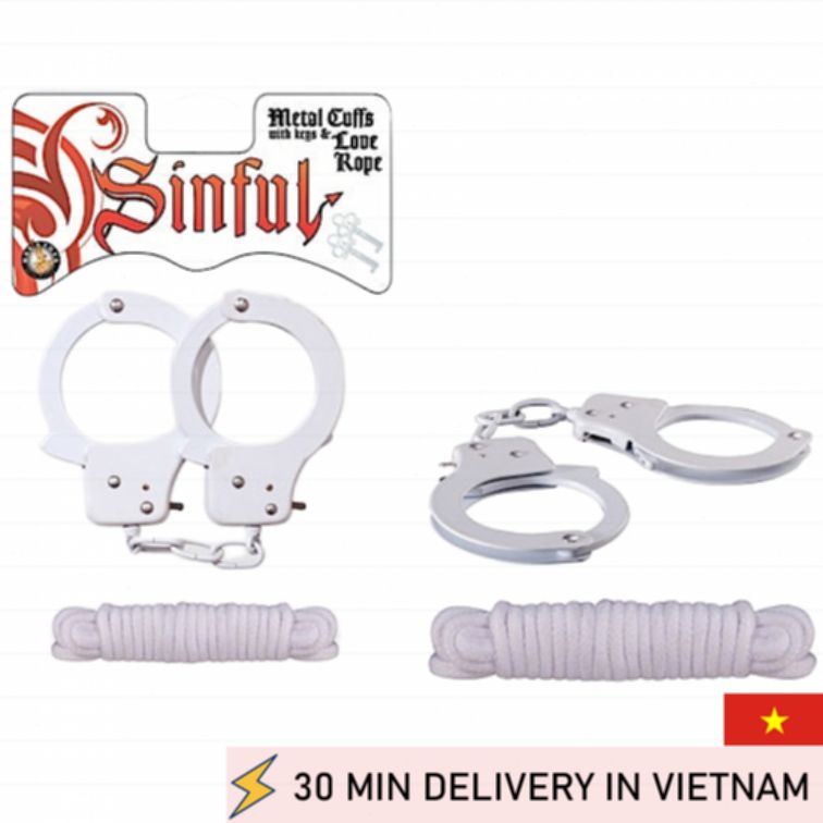 Metal Cuffs Rope Kit Bondage Beginner Set 