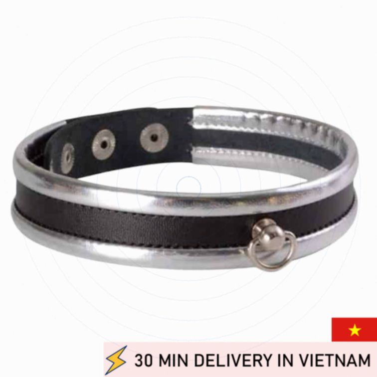Leather Collar Slim Black Adjustable Control Play 