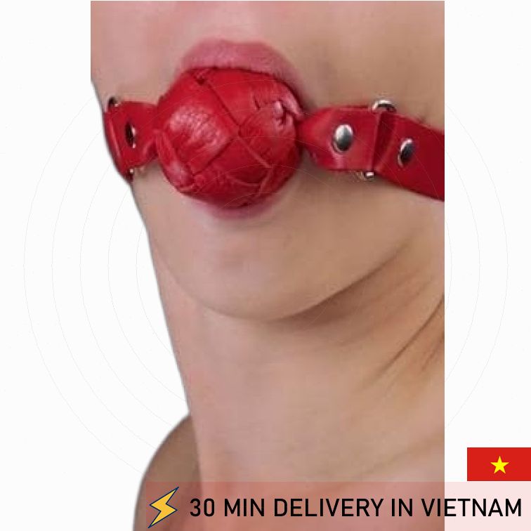 Red Ball Gag Latex BDSM Mouth Restraint Intense Play 