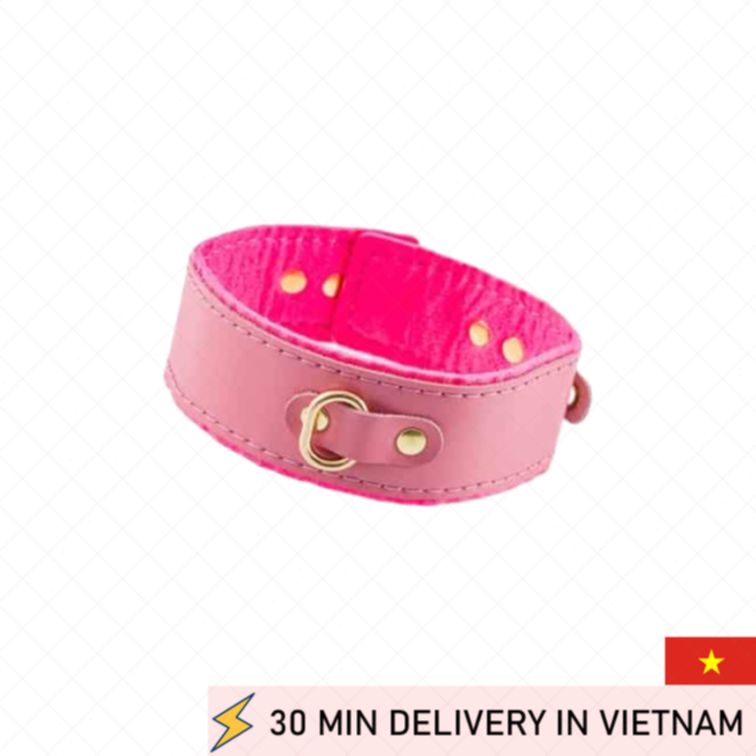 Pink Leather Collar BDSM Stylish Seduction Gear 