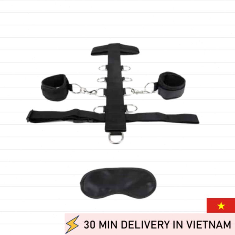 Lux Fetish Restraint Set Neck Wrist Mask BDSM Kit 