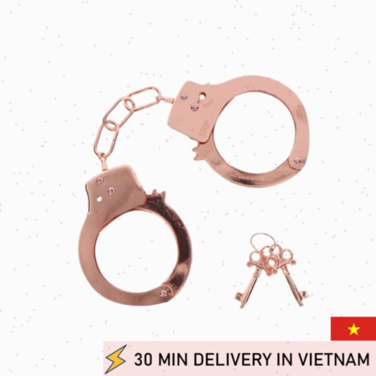 Metal Handcuffs Rose Gold Strong BDSM Restraint 