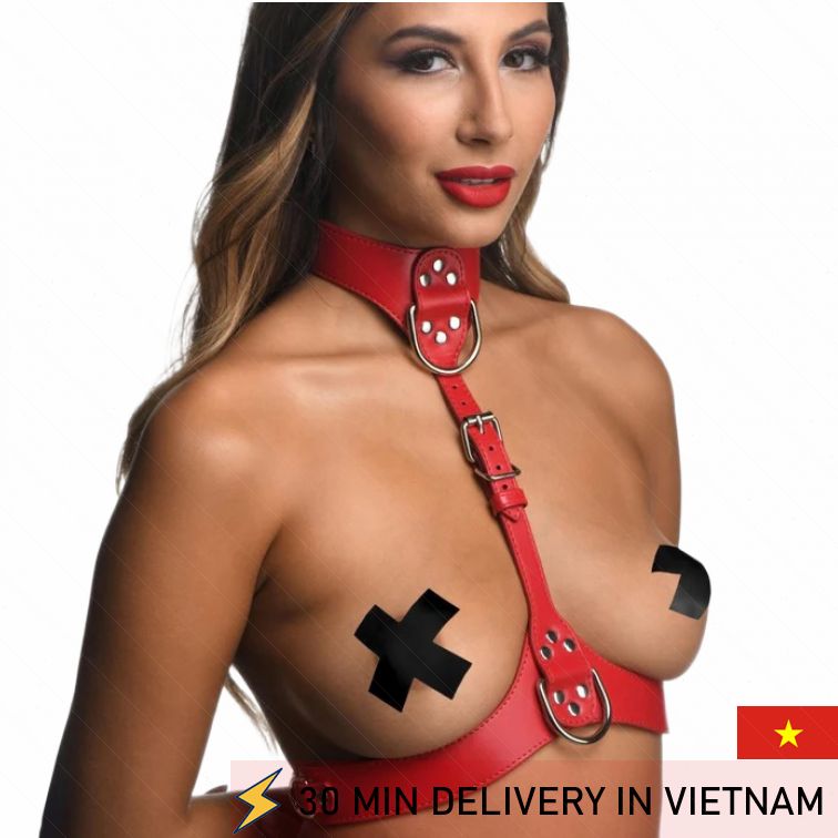 Red chest harness sexy bondage body shaping wear 