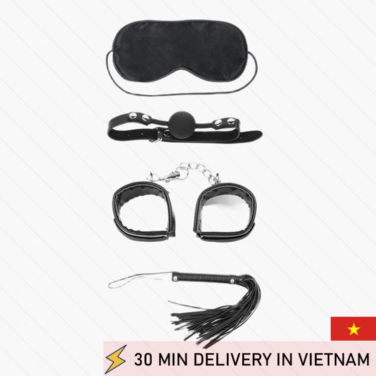 BDSM Bondage Kit Luxury Set Black Intense Play 