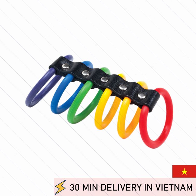 Pride Cock Ring Set Colorful Stretch Silicone 